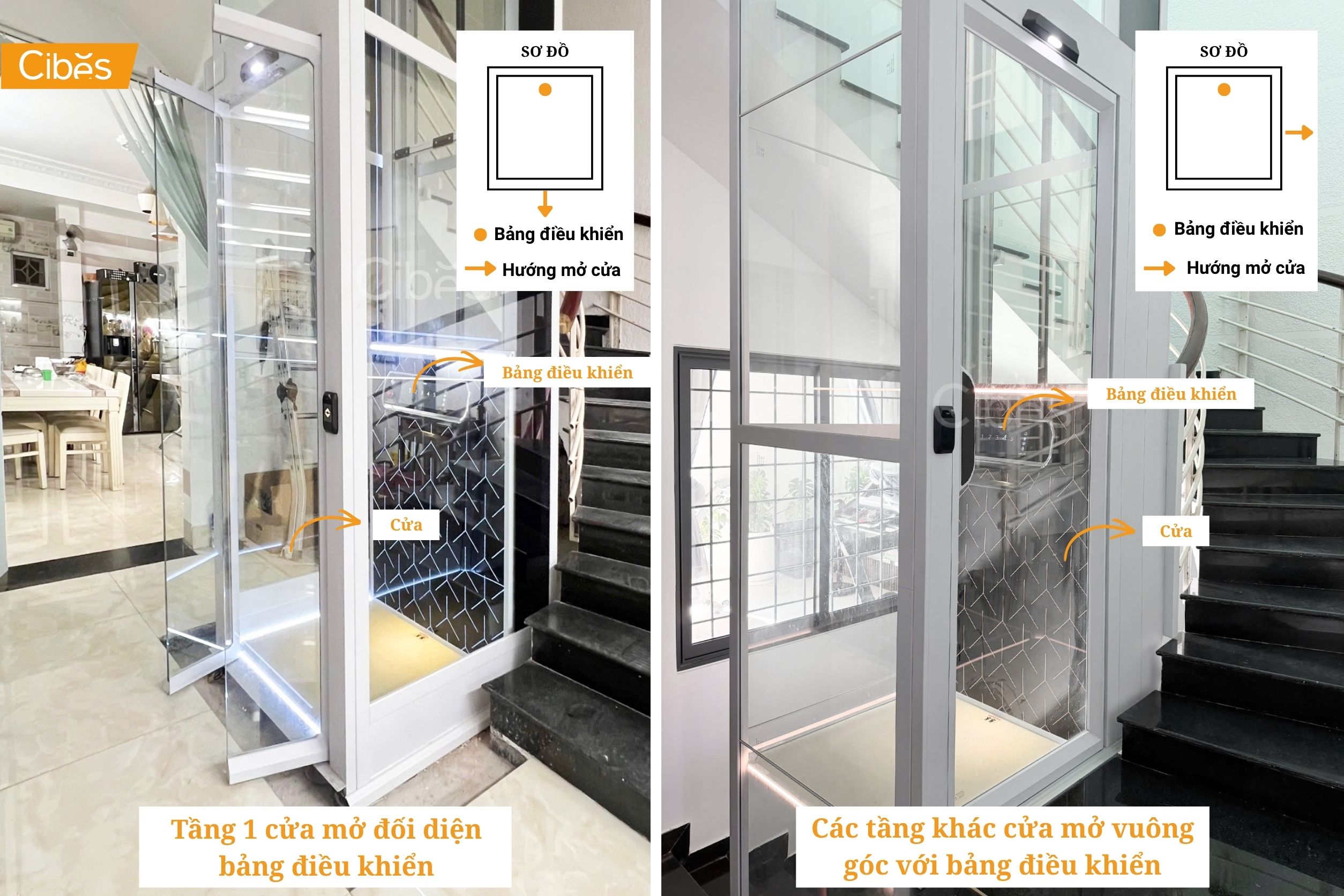 Hướng mở cửa linh hoạt theo công trình thực tế của nhà lệch tầng tại Đà Nẵng 
